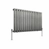 Karlstad 600 x 1022mm Black Silver Single Flat Panel Horizontal Designer Radiator