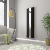 Norden 1800 x 500mm Black Mirror Double Panel Vertical Designer Radiator