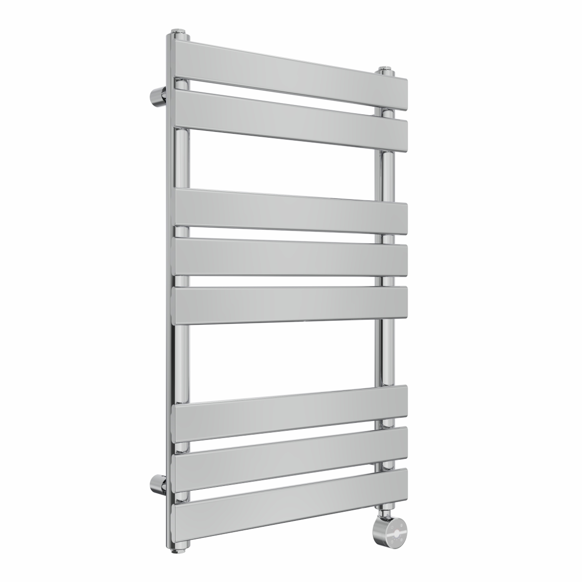 Juva 800 x 500mm Chrome Flat Panel Thermostatic Touch Control Electric Heated Towel Rail