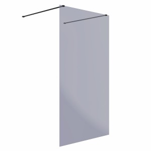 Wasdale 1100mm Black Smoked Walk Through Wet Room Screen