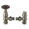 15mm Chelsea Satin Nickel Thermostatic Angled Radiator Valves