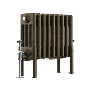 Bern 300 x 425mm Black Gold Four Column Horizontal Traditional Radiator