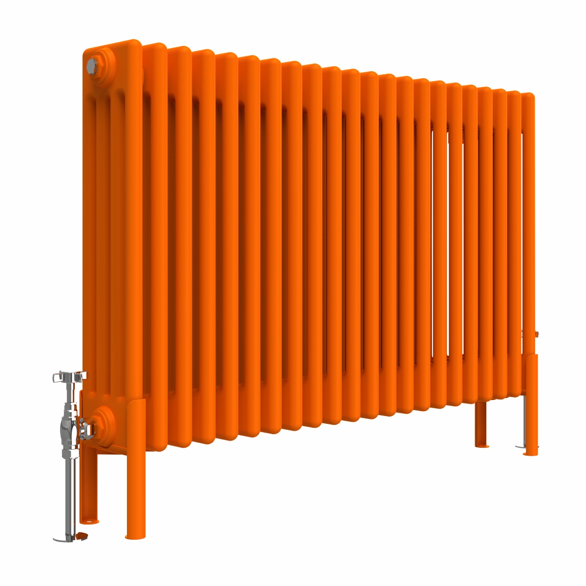 Bern 600 x 1010mm Traditional Bright Orange Horizontal Four Column Radiator