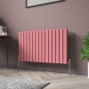 Karlstad 600 x 1022mm Rose Pink Double Horizontal Flat Panel Designer Radiator