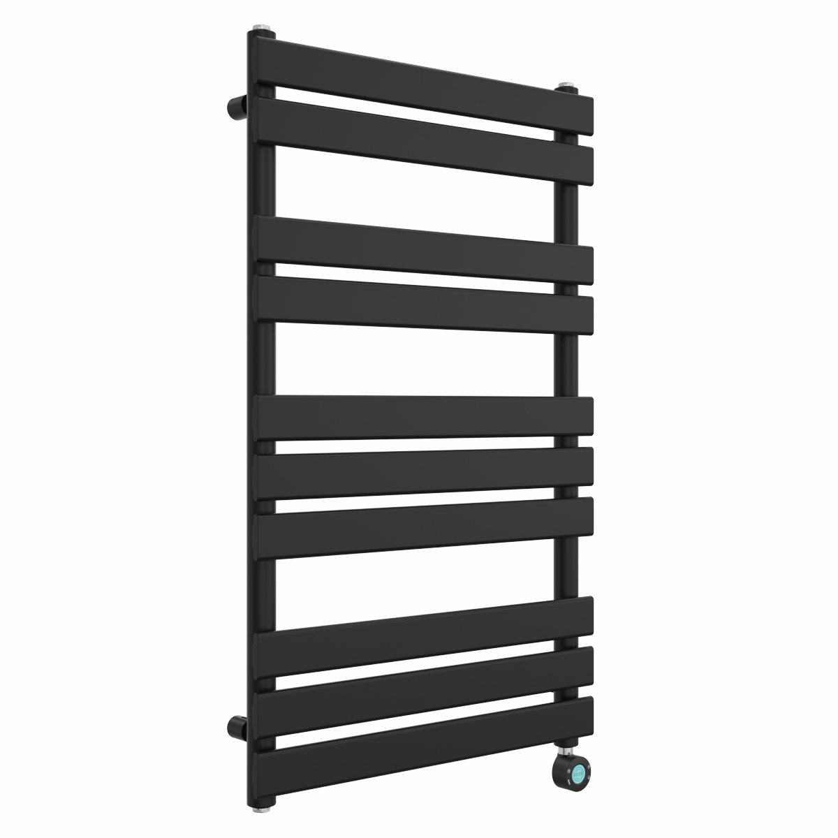 Juva 1000 x 600mm Satin Black Flat Panel Thermostatic Touch Control Wifi Electric Heated Towel Rail