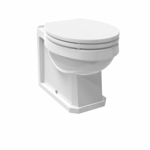 Wellington Traditional Comfort Height Back to Wall Toilet with White Soft Close Seat