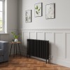 Bern 600 x 1010mm Black Four Column Horizontal Traditional Radiator