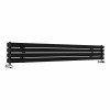 Norden 237 x 1800mm Black Double Horizontal Oval Tube Designer Radiator