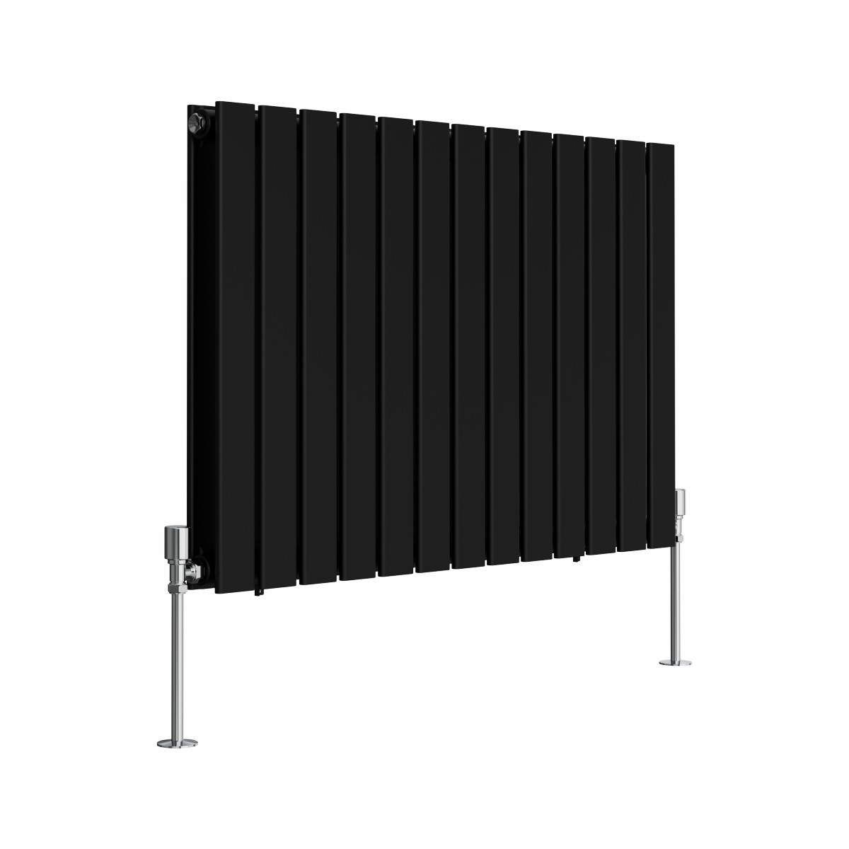 Karlstad 600 x 886mm Black Double Horizontal Flat Panel Designer Radiator