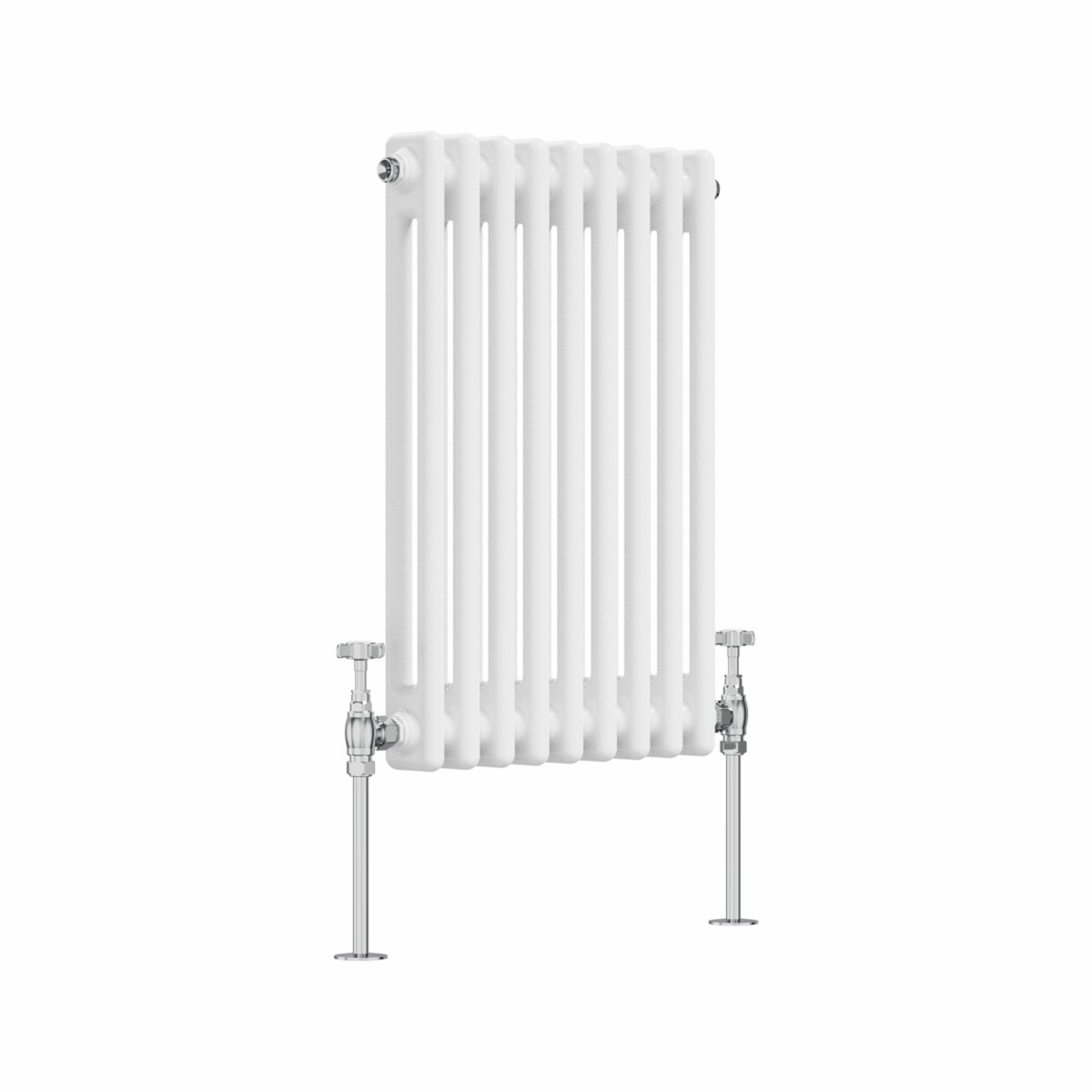 Bern 600 x 425mm White Double Column Horizontal Traditional Radiator
