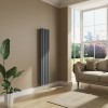 Lulea 1600 x 340mm Anthracite Single Vertical Flat Panel Radiator