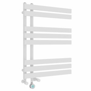 Koli 800 x 600mm Dual Fuel White Thermostatic Touch Control Electric Heated Towel Rail