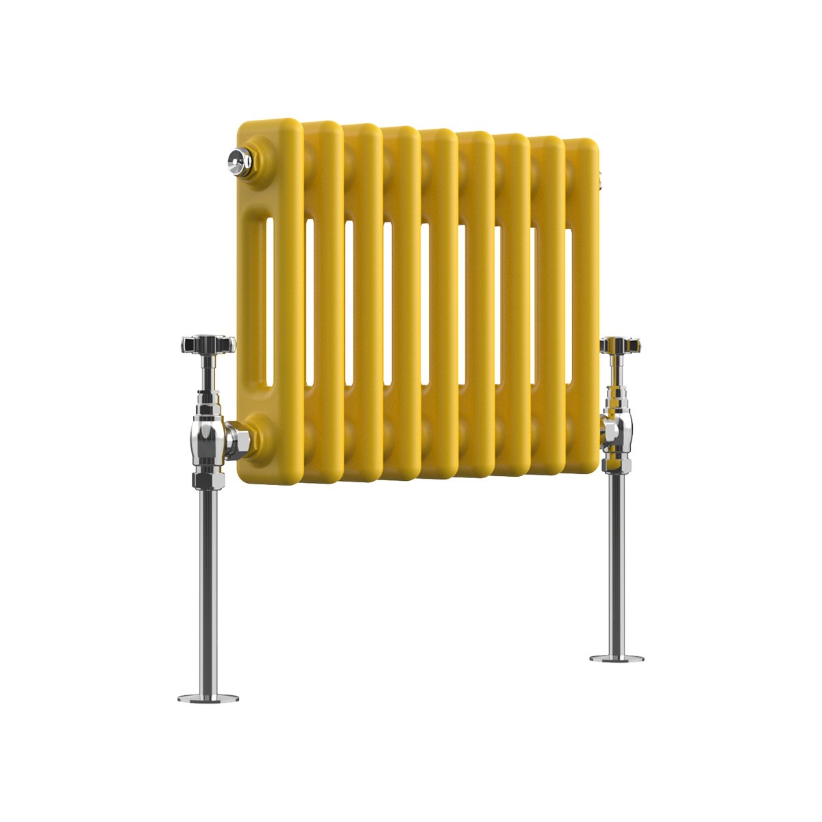 Bern 300 x 425mm Zinc Yellow Double Column Horizontal Traditional Radiator