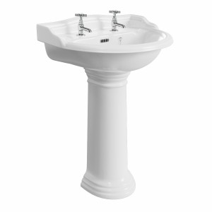 Dorchester 600mm 2 Tap-Hole Basin with Full Pedestal