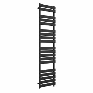 Juva 1800 x 450mm Satin Black Flat Panel Simple Electric Heated Towel Rail
