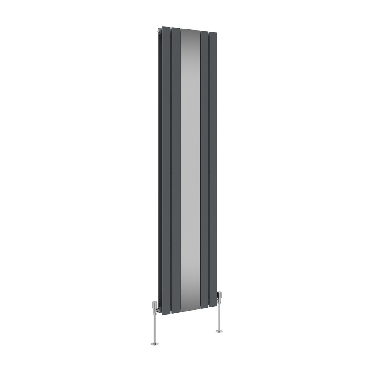 Karlstad 1800 x 417mm Anthracite Mirror Double Vertical Flat Panel Designer Radiator