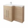 Calm Light Oak Left Hand Combination Vanity Unit Set with Concealed Cistern (No Toilet)
