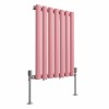Norden 600 x 414mm Rose Clair Pink Single Oval Column Horizontal Designer Radiator