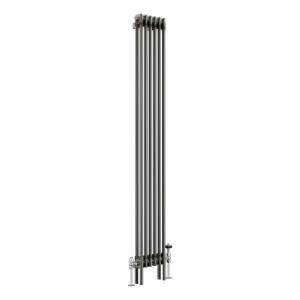 Bern 1800 x 290mm Raw Metal Double Column Vertical Traditional Radiator