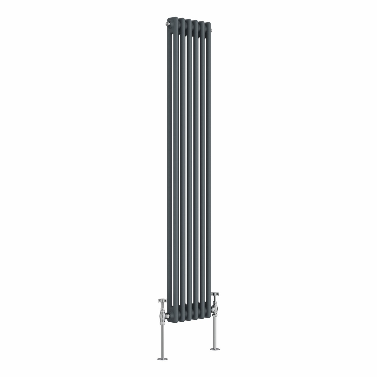 Bern 1500 x 290mm Anthracite Double Column Vertical Traditional Radiator