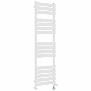 Juva 1600 x 450mm Dual Fuel White Flat Panel Thermostatic Touch Control Wifi Electric Heated Towel Rail