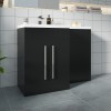 Calm Matt Black Left Hand Combination Vanity Set (No Concealed Cistern, No Toilet)