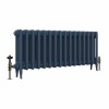 Classic  450 x 1026mm Farrow & Ball Hague Blue Triple Column Cast Iron Radiator - 16 Sections