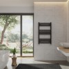Bergen 1000 x 600mm Straight Black Heated Towel Rail
