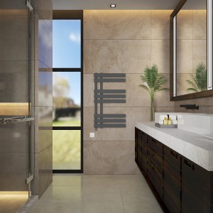 Koli 800 x 450mm Anthracite Simple Electric Towel Rail