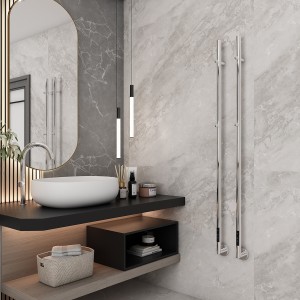 Carisa Dante 1500 x 32mm Mirror Polished Designer Stainless Steel Electric Towel Rail