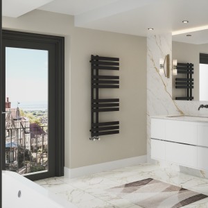 Koli 1200 x 450 Designer Towel Rail - Black