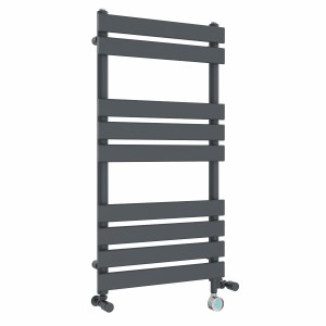 Juva 950 x 500mm Dual Fuel Sand Grey Flat Panel Thermostatic Touch Control Wifi Electric Heated Towel Rail