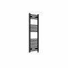 Fjord 1200 x 400mm Curved Black Prefilled Electric Heated Towel Rail