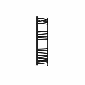 Fjord 1200 x 400mm Curved Black Prefilled Electric Heated Towel Rail