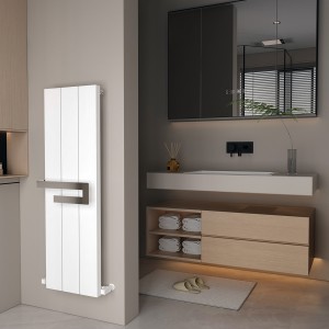 Carisa Elvino Bath 1200 x 370mm White Designer Aluminium Towel Rail