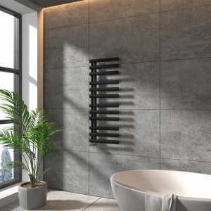 Kongsberg 1200 x 450 Designer Towel Radiator - Black