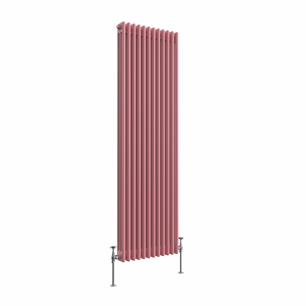 Bern 1800 x 560mm Rose Pink Triple Column Vertical Traditional Radiator