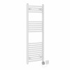 Fjord 1200 x 400mm Curved White HEC Thermostatic Electric Heated Towel Rail