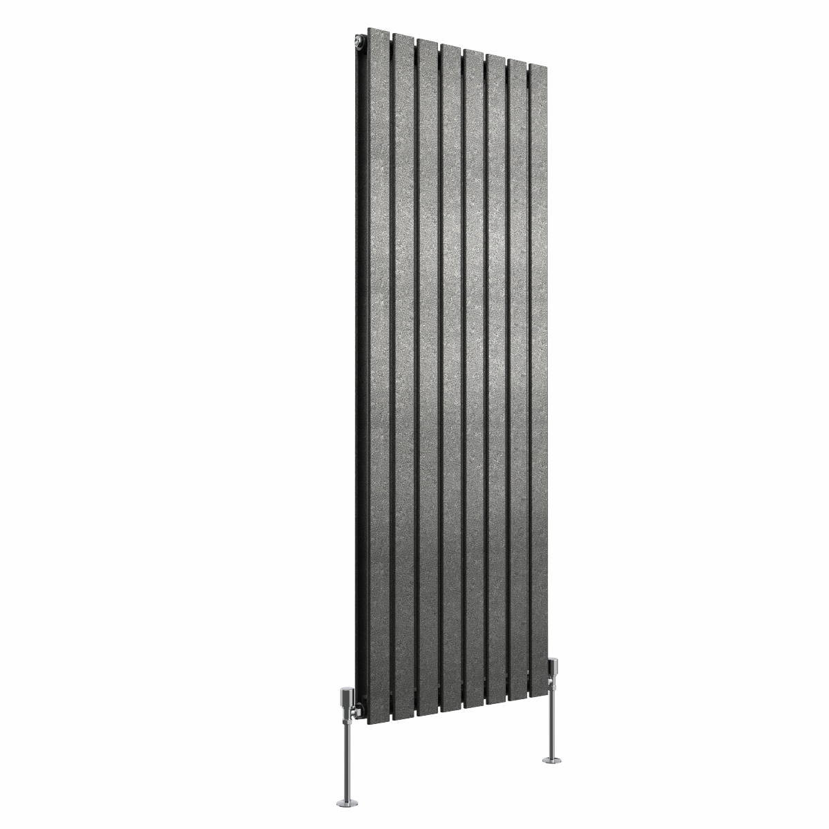 Karlstad 1600 x 546mm Black Silver Double Vertical Flat Panel Designer Radiator