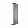 Lulea 1600 x 480mm Black Silver Single Vertical Flat Panel Designer Radiator