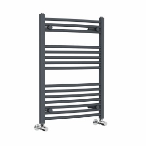 Fjord 800 x 600mm Curved Anthracite Heated Towel Rail