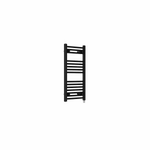 Bergen 800 x 400mm Straight Black Prefilled Electric Heated Towel Rail