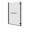 Borrowdale - 1400mm L Shape Bath Screen with Hinged Return and Towel Rail - Black