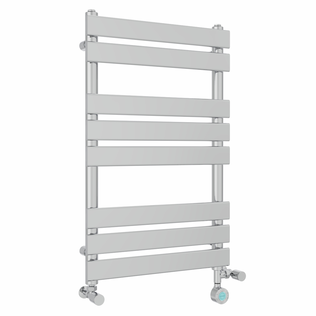 Juva 800 x 500mm Dual Fuel Chrome Flat Panel Thermostatic Touch Control Wifi Electric Heated Towel Rail