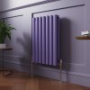 Norden 600 x 414mm Elegant Purple Double Horizontal Oval Column Designer Radiator