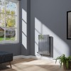 Karlstad 600 x 410mm Chrome Flat Panel Horizontal Wifi Electric Radiator - 400W