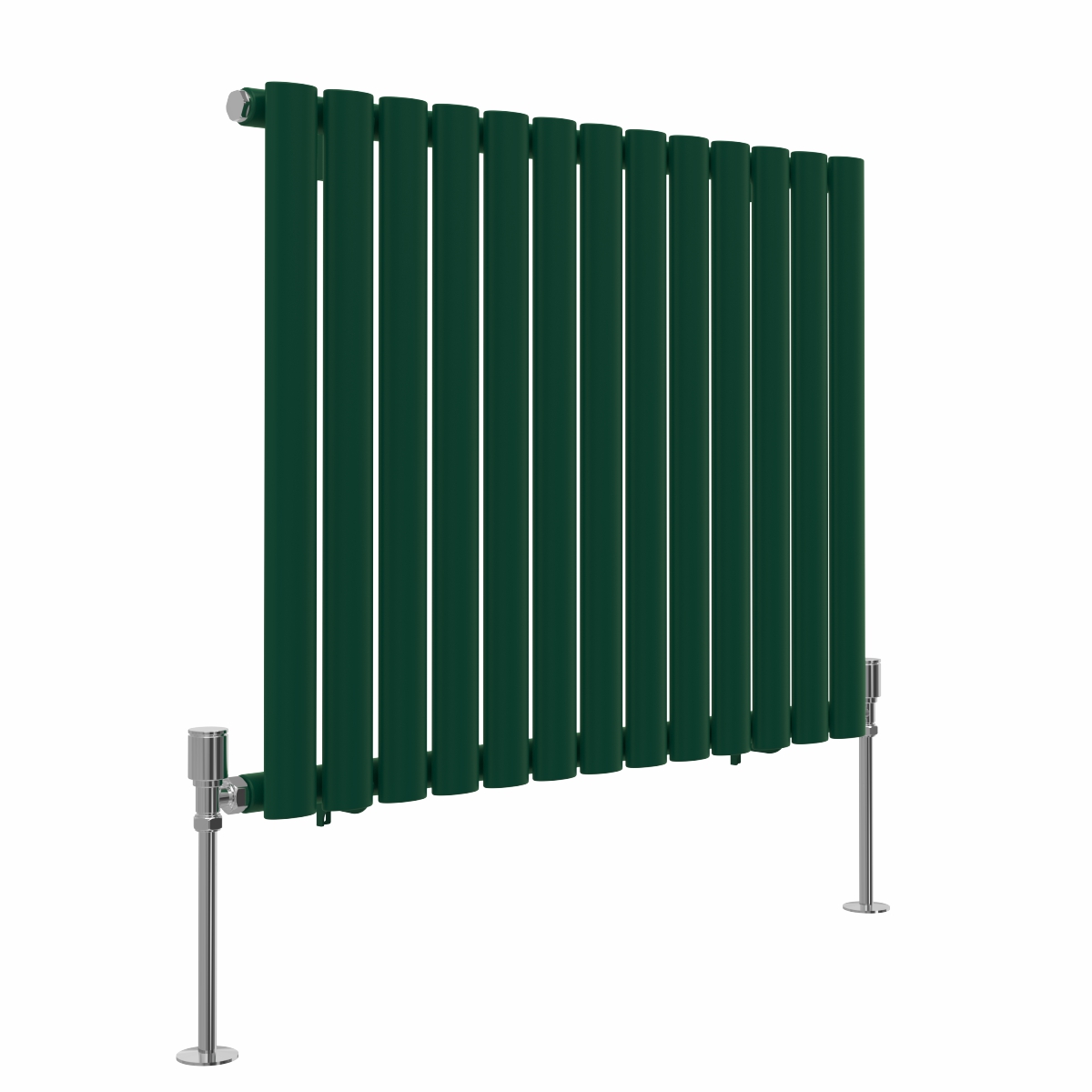 Norden 600 x 768mm Moss Green Single Oval Column Horizontal Designer Radiator