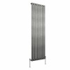 Karlstad 1800 x 546mm Black Silver Single Vertical Flat Panel Designer Radiator