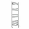 Fjord 1400 x 500mm Dual Fuel Curved Chrome Thermostatic Electric Heated Towel Rail