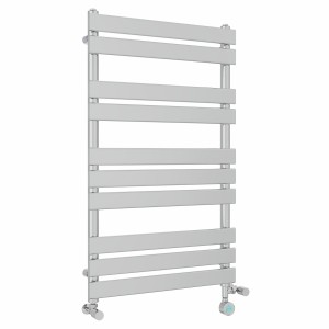 Juva 1000 x 600mm Dual Fuel Chrome Flat Panel Thermostatic Touch Control Electric Heated Towel Rail